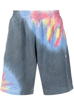 MSGM tie-dye print cotton shorts - Blue