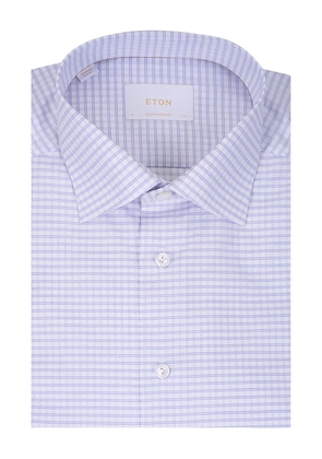 Eton checked-pattern button-down shirt - White