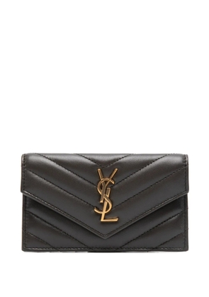 Saint Laurent Cassandre matelassé leather wallet - Grey