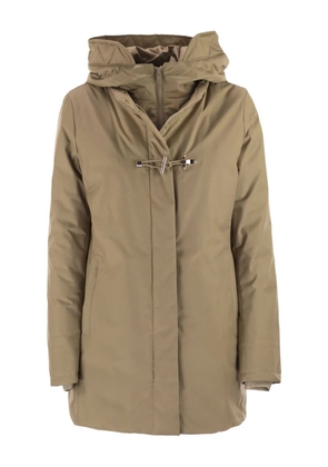 Fay zip-up hooded parka - Neutrals