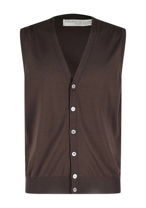 Filippo De Laurentiis buttoned sleeveless gilet - Brown