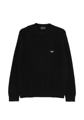 Emporio Armani logo-patch sweater - Blue