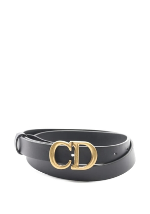 Christian Dior Pre-Owned 10s logo-buckle leather belt - Black