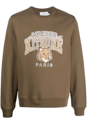 Maison Kitsuné logo-print cotton sweatshirt - Green