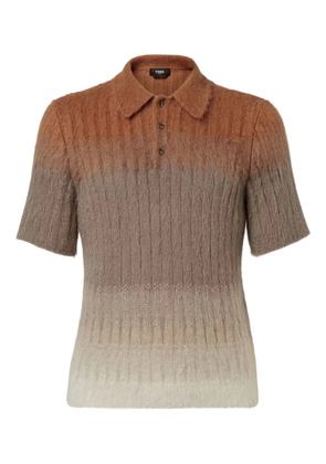 FENDI ombré-effect polo shirt - Brown