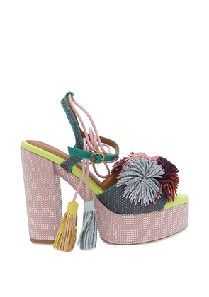 Kurt Geiger London Pom Pom-tie platform sandals - Green