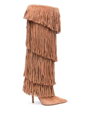 Paris Texas 105mm Jessie fringed boots - Brown