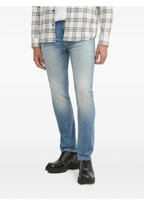 HUGO leather-patch jeans - Blue