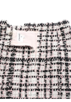 CHANEL Pre-Owned 1986 Cocomark button tweed skirt - Black