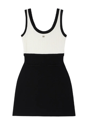 SANDRO ruffled two-tone knit mini dress - Black