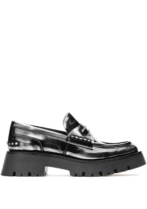 Alexander Wang lug-sole logo-plaque loafers - Black