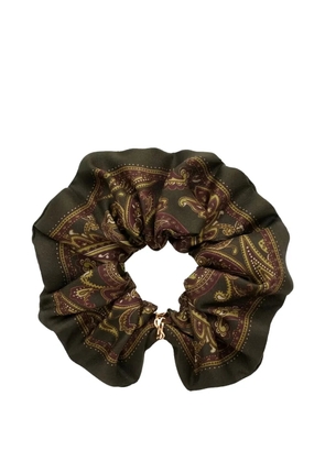 Saint Laurent patterned silk scrunchie - Brown