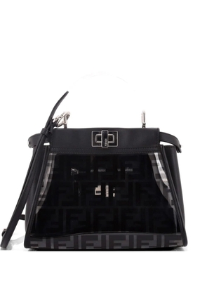 Fendi Pre-Owned Peekaboo Bag Zucca PU and Leather Mini tote bag - Black