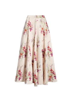Cinq A Sept Iris Bouquet Hilda bouquet floral midi skirt - Neutrals