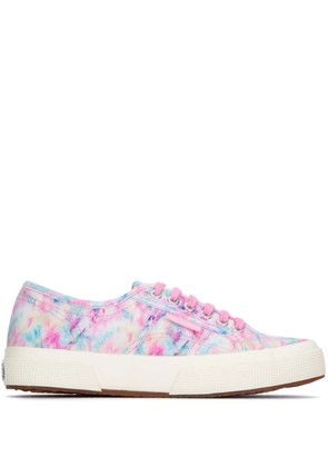 Superga tie-dye logo-tag sneakers - Pink