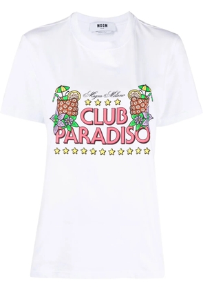 MSGM graphic-print cotton T-shirt - White