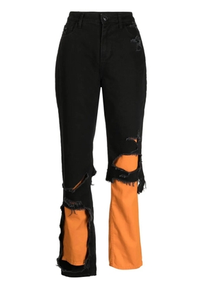 Raf Simons distressed-effect straight-leg jeans - Black