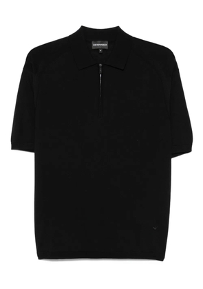 Emporio Armani half-zip short-sleeve polo shirt - Black