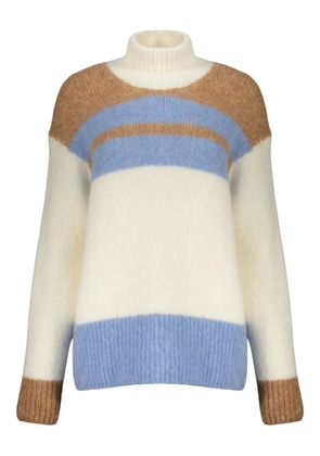 Herno striped high-neck sweater - White