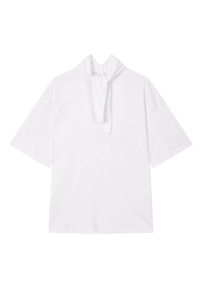 TOMBOY pussy bow-collar short-sleeve top - White