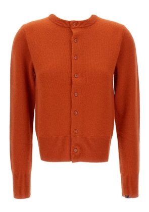 extreme cashmere crew-neck ribbed cardigan - Orange