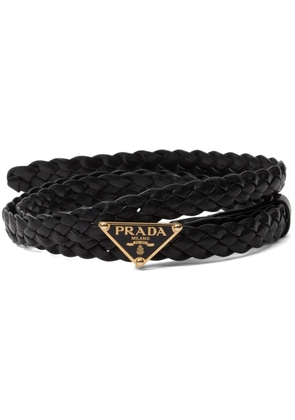 Prada braided leather belt - Black