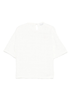 IRO frayed-edge tweed T-shirt - White