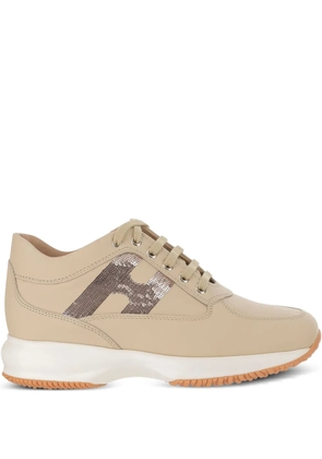 Hogan sequin-embellished low-top trainers - Neutrals