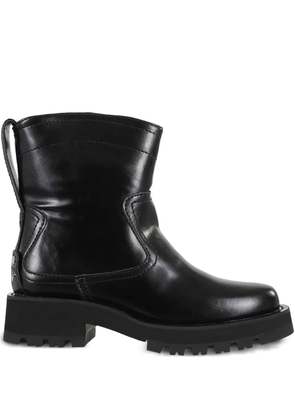 GANNI leather stitched boots - Black