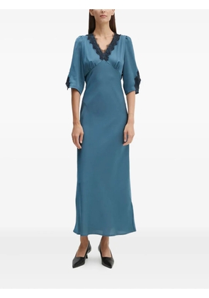Bruuns Bazaar lace-trimmed puff-sleeve dress - Blue