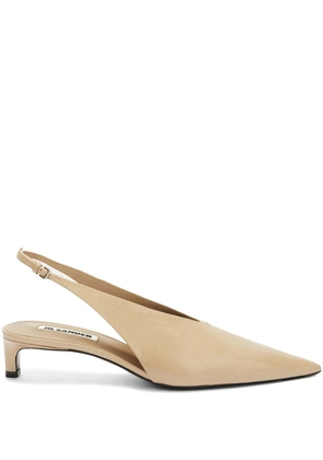Jil Sander leather slingback pumps - Neutrals