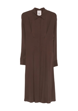 Semicouture Clement collared midi dress - Brown