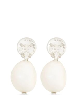 Simone Rocha pearl crystal stud earrings - White
