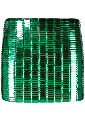 The Attico crystal-embellished fitted skirt - Green