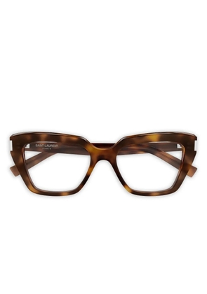 Saint Laurent Eyewear geometric glasses - Brown