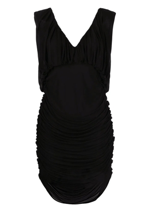 Saint Laurent ruched V-neck minidress - Black