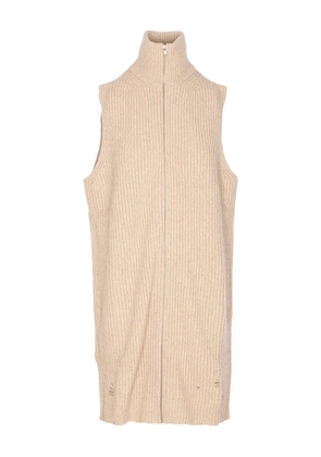 MM6 Maison Margiela high-neck zip-front top - Neutrals