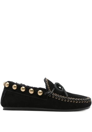 ISABEL MARANT gold-stud embellished loafers - Black