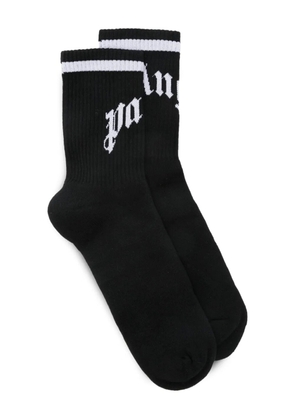 Palm Angels logo-print socks - Black