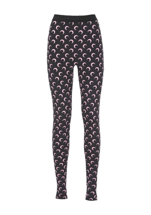 Marine Serre Fuseaux moon-printed leggings - Black