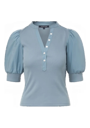 Veronica Beard puff-sleeve button top - Blue