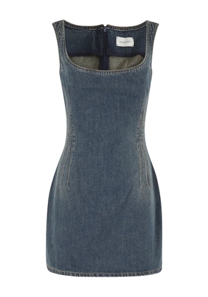 Magda Butrym square-neck denim mini dress - Blue