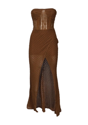 Charo Ruiz Ibiza Fae mesh midi dress - Brown
