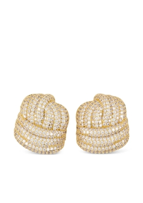 Self-Portrait knot-effect earrings - Gold