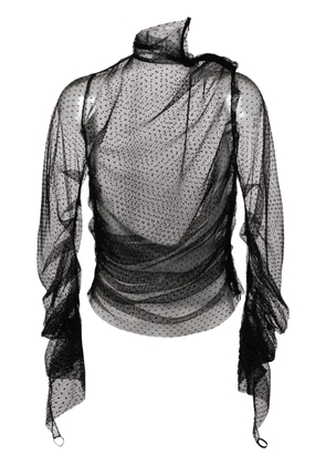 ALAINPAUL point-d'esprit tulle top - Black