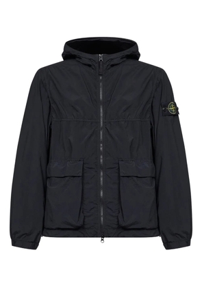 Stone Island logo-patch hooded jacket - Black