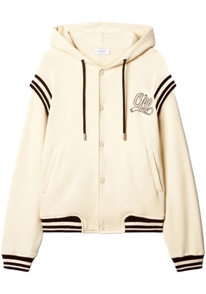 Off-White fleece varsity hoodie - Neutrals