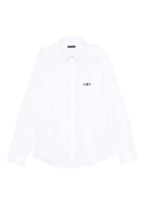 Balenciaga logo-embroidered long-sleeve shirt - White