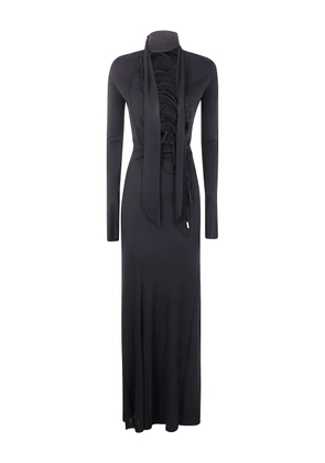 The Attico lace-up long-sleeves maxi dress - Black