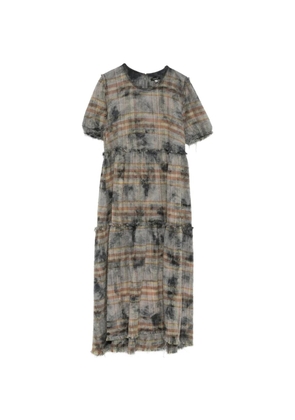 R13 plaid frayed dress - Grey